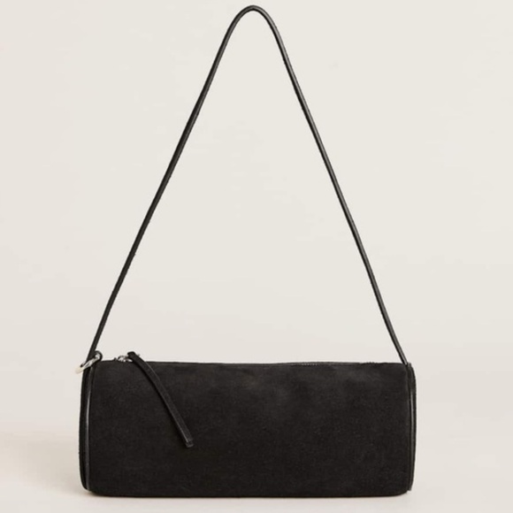 Reformation Simona Cylinder Bag Black Suede - Picture 1 of 10
